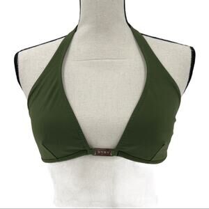 RYGY Womens Green Halter Swim Top Size M